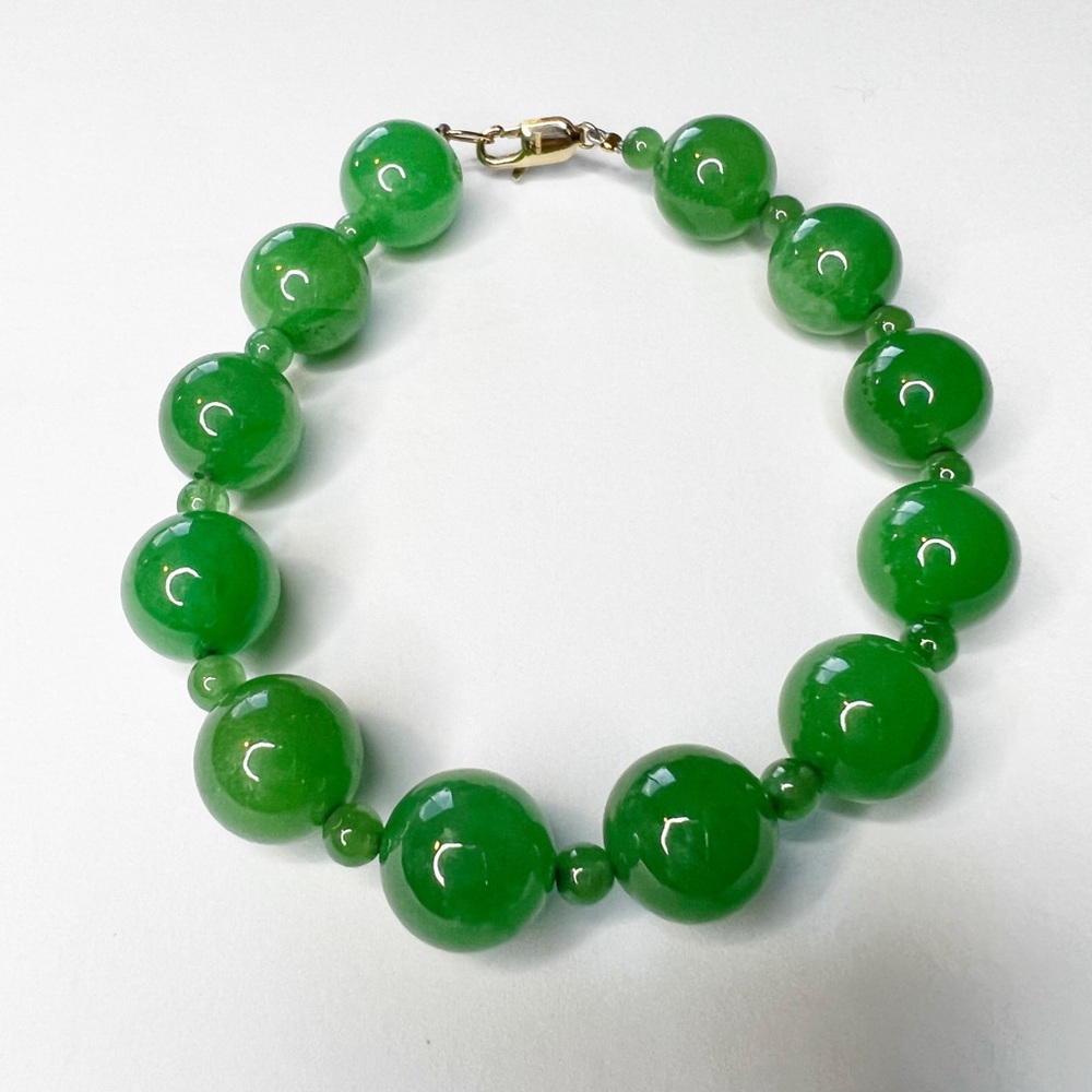 EFFY 14K yellow gold Jade bracelet